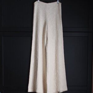 Zara | Linen/Cotton Blend Bouclé Wide Leg Pants